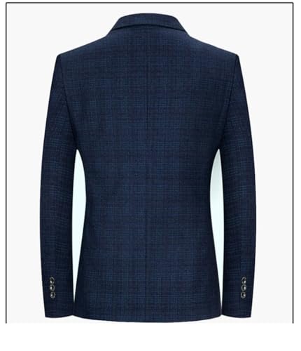 ERFMFKL Men Two-Color Striped Blazer Jacket for Single Breasted Business Wedding Party Banquet2