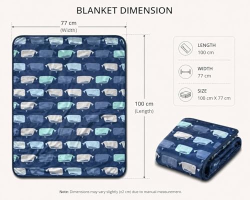 Image of THE LITTLE LOOKERS Soft Blanket for Babies | Ultra Soft, Breathable & Skin-Friendly | Safe & Chemical-Free | All-Season Use | Lightweight AC Blanket for 0-1 Years (Navy Blue)