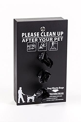 Zero Waste USA - Low Profile Dog Waste Station - (Universal Fit) Roll Bag System - Free 400 waste bags and 25 can liners - Over 500k sold in USA (Black)