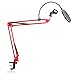 Neewer Desktop Microphone Suspension Boom Scissor Arm Stand with Microphone Clip Holder, Table Mounting Clamp and Pop Filter Windscreen Mask Shield Kit for Studio Broadcasting, Singing, Recording(Red)