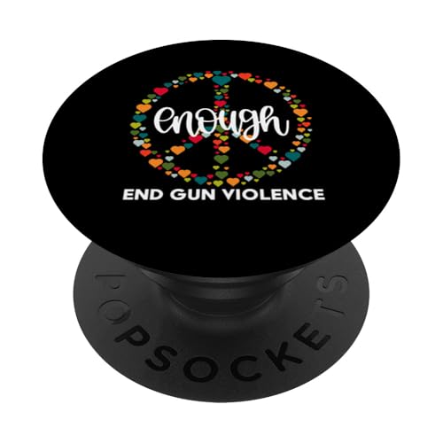 Wear Orange Peace sign Enough End Gun Violence PopSockets Klebender PopGrip