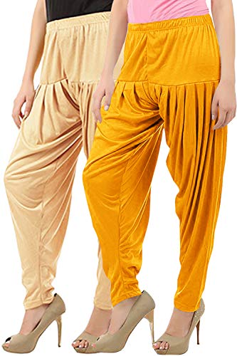 Image of Buy That Trendz Womens Patiala Pants Combo Pack of 2 Viscose Dhoti Patiyala Salwar Harem Bottoms Pants