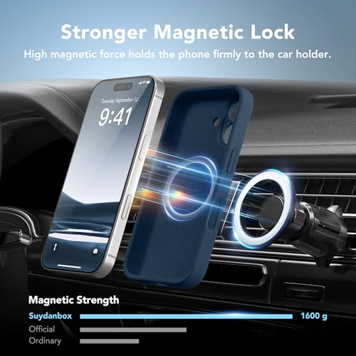 Image of Magnetic for iPhone 16 Plus Case, Compatible with MagSafe, [Full Camera Protection][Screen Protector] Silicone Shockproof Protective Phone Case for iPhone 16 Plus 6.7 inch, Cobalt Blue