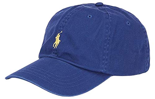 POLO RALPH LAUREN Men's Cotton Adjustable Baseball Cap Hat (Blue Yacht)