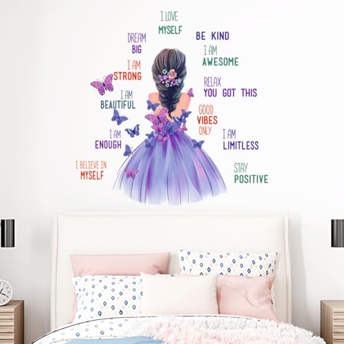 Image of Rawpockets 90 cm Girl Self Love Stay Strong Positive Quotes Self Adhesive Wall Sticker-Vinyl