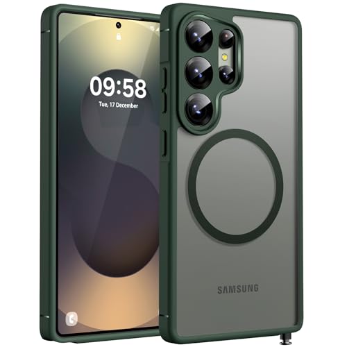 Image of TOCOL Magnetic for Samsung Galaxy S25 Ultra Case, Upgraded Full Camera Protection, Compatible with Magsafe, Drop Protection Slime Clear Back Cover for Samsung Galaxy S25 Ultra 6.9-Inch (Alpine Green)