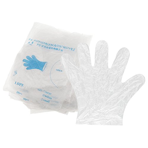 Preisvergleich Produktbild 100x Einweghandschuhe Aus Durchsichtigem Kunststoff Für Die Reinigung Von Industrierestaurants