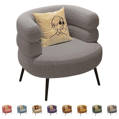 TAKEY一人がけソファー シングルソファ 快適 北欧風 化粧チェア コスメチェア 寝室 おしゃれ 北欧 (ソフトラテックス粒子充填,ライトグレー)