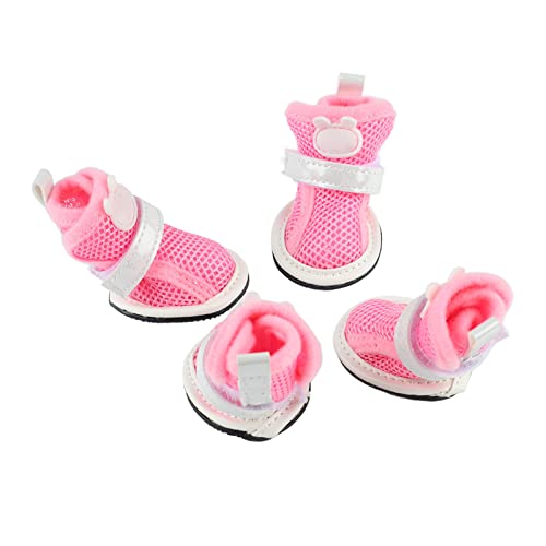 Sapatos de Malha para Cães Pequenos, Sapatos da Moda para Cachorros, Fecho de Leve e Solas Flexíveis