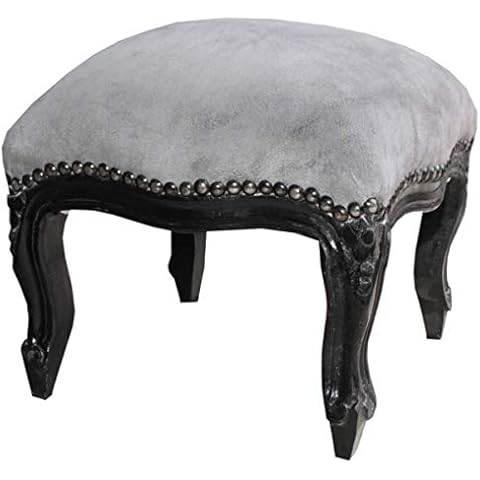 Casa Padrino Barock Fußhocker Grau/Schwarz Cover
