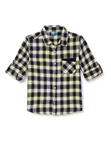 Image of Amazon Brand - Jam & Honey Boys 100% Cotton Printed Regular Fit Long Sleeve Shirt