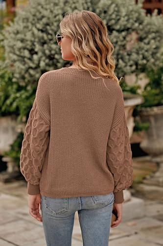 Prettygarden Women'S Crewneck Long Sleeve Sweater 2024 Fall Fashion Slouchy Knitted Pullover Top thumb #1