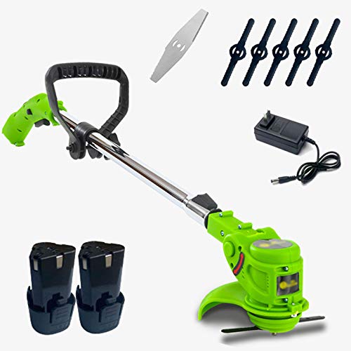Decespugliatore Ricaricabile con Lame di Ricambio, 1 Lama in Acciaio Inossidabile, 5 Lame in plastica, Batteria agli ioni di Litio da 12 V 3,0 Ah 5,0 Ah a Lunga Durata, Ricarica Rapida 2 Ore di tagl