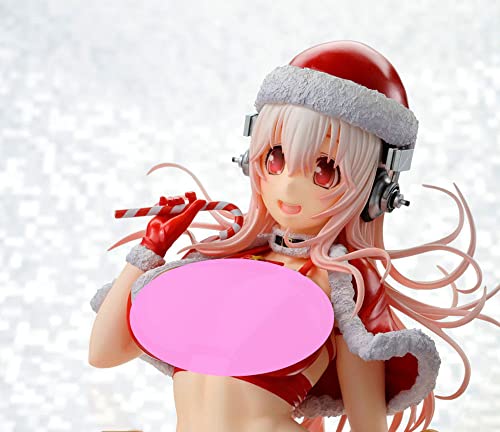 TRUEDECOMIX Figurine Ecchi Super Sonico Christmas Ver. Super Sonico 17.5 Cm/6.9in Exposed Busty Hot Girl in Bikini Anime Character Statues Home Decor Figurines Collectives