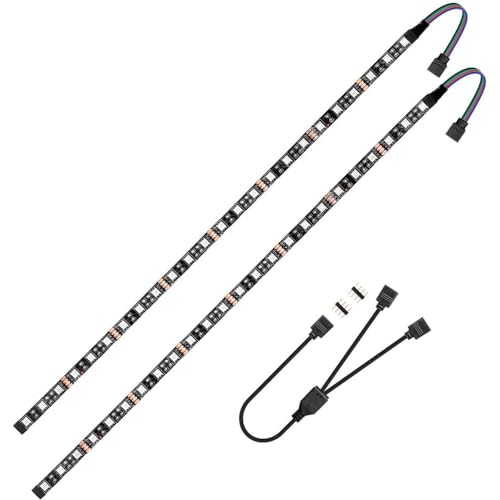 LED RGB PC Light Strip 2 stuks 19,7 inch RGB LED Strip voor PC Computer Behuizing voor RGB Strip Mainboard Control Panel RGB Header Gamer (+12V, G, R, B) 5050