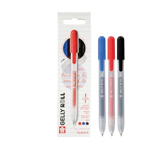SAKURA Gelly Roll Classic Click Gel Pen Set 3 Rojo Azul Negro miniatura 2