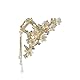 Elegante Blumen Haarklammer, Perlen Dutt Halter mit Quasten, Goldene Maiglöckchen mit hängenden Perlen, Haarkralle für dickes Haar, Haarspangen Damen, Haaraccessoires für Damen