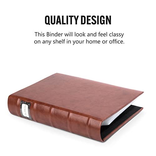 Bellagio-Italia Corona Cd/Dvd Storage Binder Set - Leather - 288-Disc Capacity - Storage Organizer For Dvds, Cds, Blu Rays, & Video Games - Acid-Free Binder Organizer Sheets - 6 Pack - Caffe #TOP2