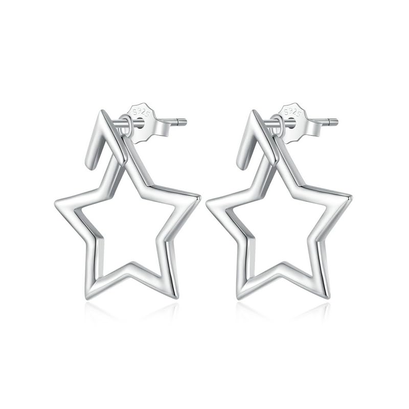 Boucles d'oreilles à tige étoile en argent pour le style de tous les jours