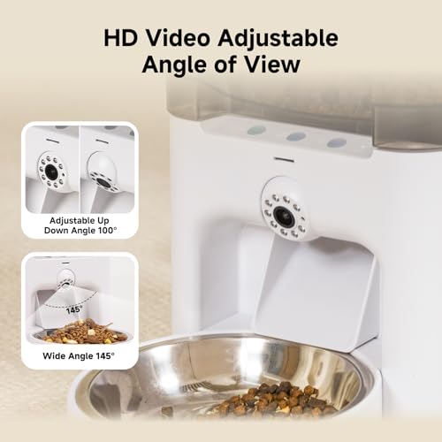 Automatic Cat Feeder with Camera, 6L Cat Food Dispenser, Scheduled Auto Pet Feeder, Smart App Remote Monitoring with Night Vision, 5G/2.4G WiFi, Low Food Alerts,2-Way Audio - Image 4