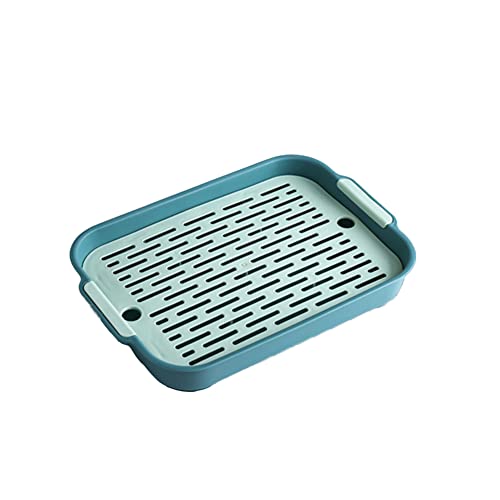 Gigicloud Rabbit Litter Box with Grate, 10.5 x 7.2 Inch Guinea Pig Litter Pan Anti-turnover Pet Toilet Potty Trainer Corner Guinea Pig Training Pan Cage with Toilet Tray For Rabbit Chinchilla Guinea