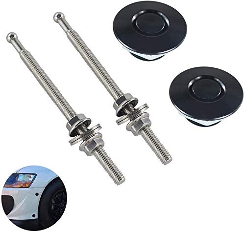 Beiqi 2 Pieces Quick Latch Bumper Release Hood Locks for Cars Bumper Quick Release Kit，Hood Locks for Cars，Bumper Latch，Length 3.93"(Black Plus)