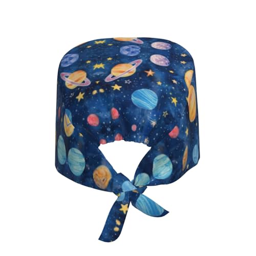Image of Adjustable Working Cap Breathable Unisex Women Men Elastic Bandage Tie Back Hats Scrub Nursing Doctor Surgeon Cap