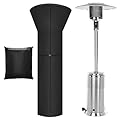 Anglekai Patio Heater Cover, 420D Outdoor Heater Cover for Standing Heater Cover with Zipper/ Storage Bag, Waterproof Heat Lamp Outdoor Patio Cover for Heater (89x33x19in)