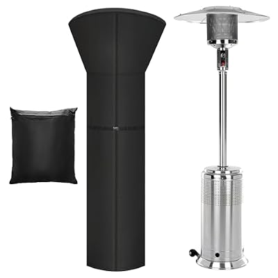 Anglekai Patio Heater Cover, 420D Outdoor Heater Cover for Standing Heater Cover with Zipper/ Storage Bag, Waterproof Heat Lamp Outdoor Patio Cover for Heater (89x33x19in)