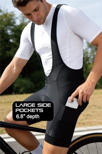 Image of Ceroti Custom Apparel Service Men's Pro Long Inseam Cycling Bibs, Side Cargo Pockets Bibs Optional,Bike Shorts UPF50+