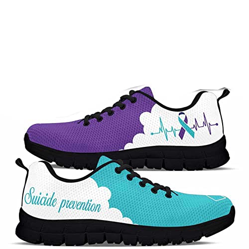 Suicide Prevention Blue Sneakers Fashion Shoes, Suicide Prevention Awareness Fashion Low Sneakers with Box for Men and Women.