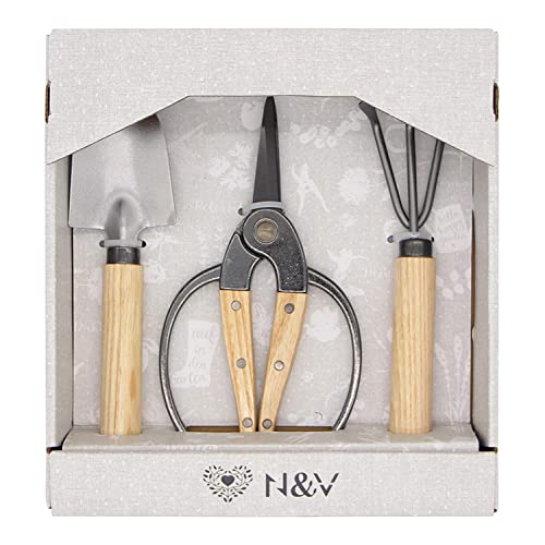N&V Bonsai Scheren Set, 3 Stück Set inkl. Bonsaischere, Mini-Rechen und Mini-Schaufel, zum Arrangieren von Blumen, Trimmen von Pflanzen, für Anzucht- oder Gartenarbeit, Bonsai-Werkzeuge - Image 3