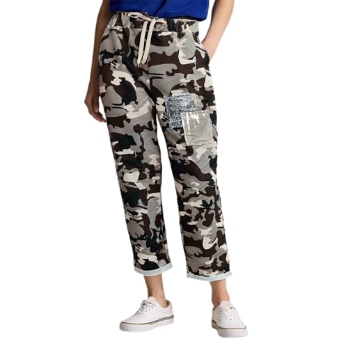 Womens Cropped Pants Cotton Capri Camo Pants Plus Size Drawstring Loose Fit Print Crop Pant Summer Casual Trousers2