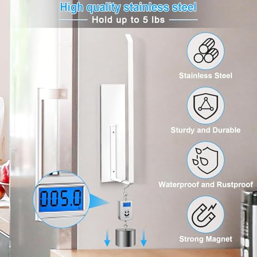 Image of OrganizeMee Magnetic Towel Holder | Kitchen Tissue Roll Holder Aluminium Foil Roll, Plastic Wrap Paper Towel Holders | Multipurpose Organizer | Can Stick to Fridge, Oven Washing Machine 1NOS (White)