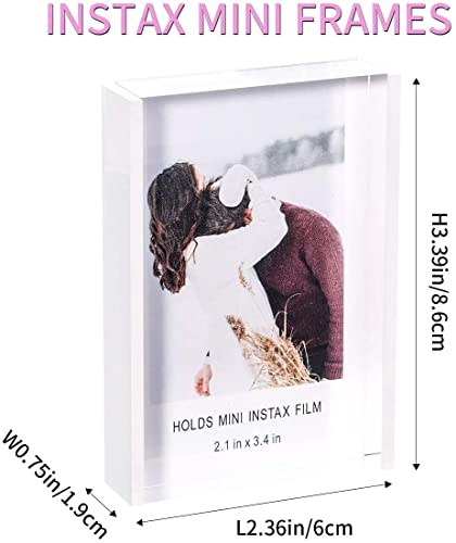 Grarry Instax Mini Frames 5 x 7 cm, biała, samostojąca, pływająca ramka na zdjęcia Polaroid do domu i biura, przesuwna mini ramka na zdjęcia do Fujifilm i Polaroid (biała, 3)