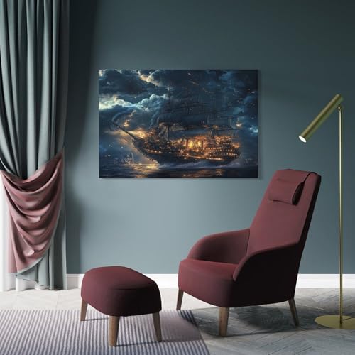 Voilier murale impression toile déco maison salon 50x75 - 4