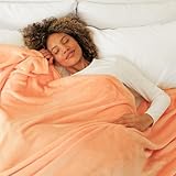 NANPIPER Queen Size Blanket - Lightweight Soft Fleece for Adults All-Season Peach Pink 90'x90'