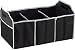 Focus Car Trunk Organizer, 3 Large Sections Collapsible Folding Storage Bin, Black