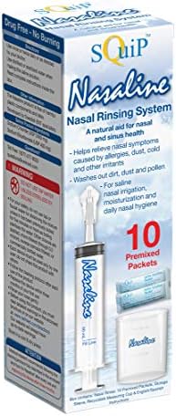 Squip Nasaline Nasal Rinsing System with 10 Premixed Saline Packets