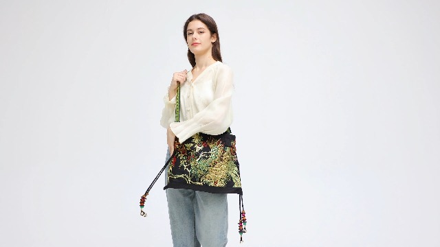 Bolso Tote de Lona Bordado para Mujer miniatura 7