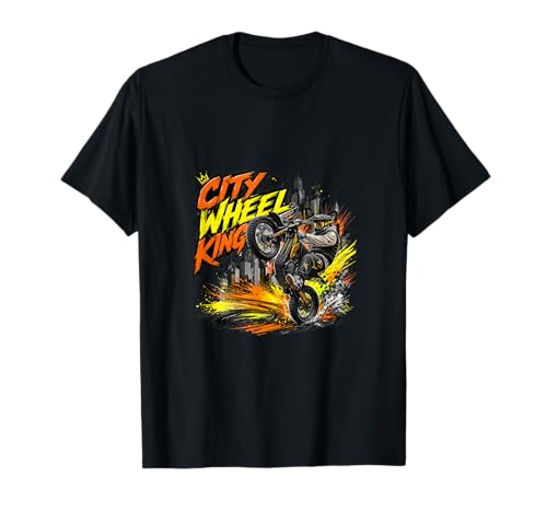 City Wheel King Dirt Bike Rider Urban Graphic T-Shirt