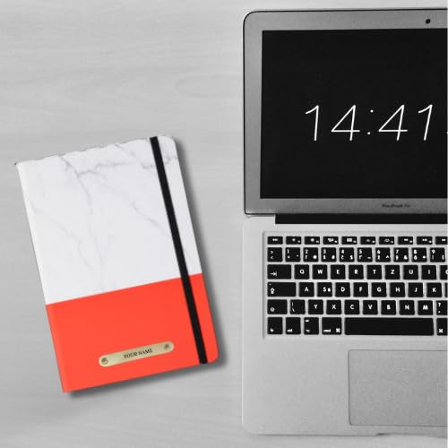 Image of 2 in 1 Personalized Diary & Pen Combo Gift Set | Custom Name Engraved Black Leather Notebook & Metal Pen | Best Gift for Office, Corporate & Personal Use (Red)