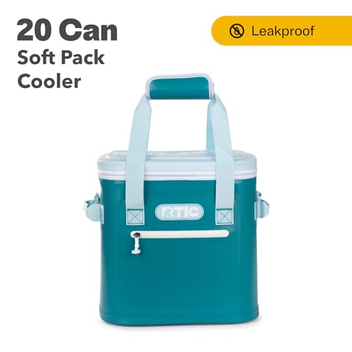 RTIC-Soft-Cooler-20-Can-Insulated-Bag-Portable-Ice-Chest-Box-for-Lunch-Beach-Drink-Beverage-Travel-Camping-Picnic-Car-Trips-Floating-Cooler-Leak-Proof-with-Zipper-Deep-Harbor