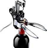 6-teiliges Premium Korkenzieher-Set Edelstahl mit Hebelkorkenzieher, Weinausgießer, Vakuumverschluss, Kapselschneider, wechselbarer Spirale,Tropfring, für alle Korken, Geschenk für Männer und Frauen