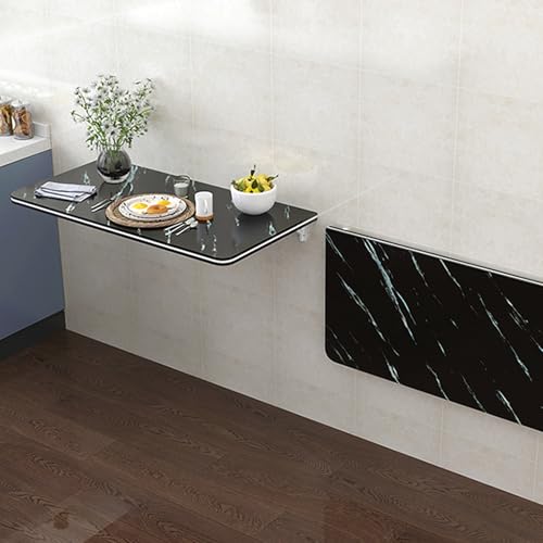 Table pliante murale en panneau de densité blanc, format 60 x 50 cm pour gain de place - 4