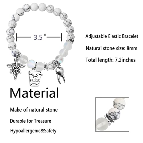 Fustmw Dental Assistant Graduation Bracelet - DA Jewelry Gift for New Dentist (Message Card)2