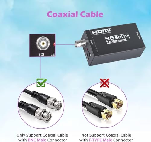 Image of Microware SDI to HDMI Converter Adapter Mini 3G HD Sdi Hdmi Adapter for SD-SDI, HD-SDI and 3G-SDI signals