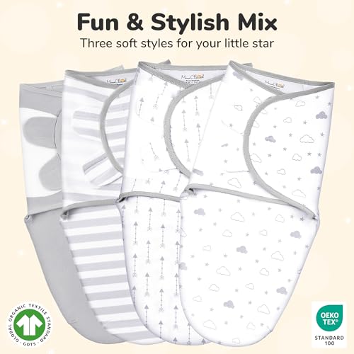 Image of Mama Cheetah Baby Swaddle Sack 3-6 Month, Organic Cotton Swaddle Sleep Sack, Infant Swaddle Blanket Wrap for Large Babies, Baby Essentials, Easy Swaddles for Boy Girl, 4-Pack