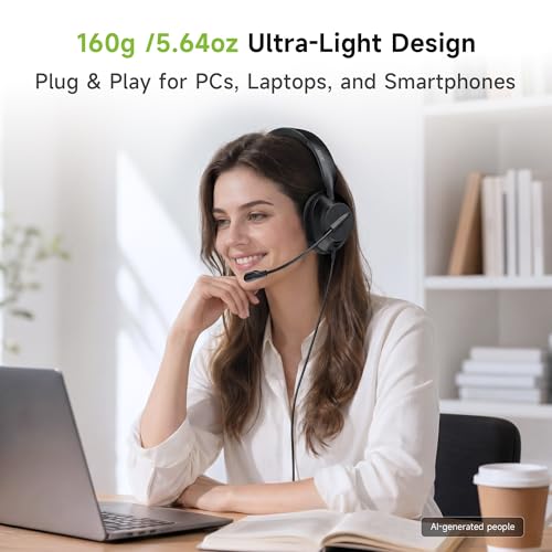 Acer Headset with Microphone for PC, ENC Noise-Cancelling Mic, USB-C/USB-A - image 6