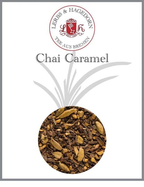 Lerbs & Hagedorn, Chaitee Chai Caramel | Karamell 2kg Ca. (162 Liter) Zimtstücke, Ingwerstücke, Schwarzer Pfeffer, Kardamom-Saat